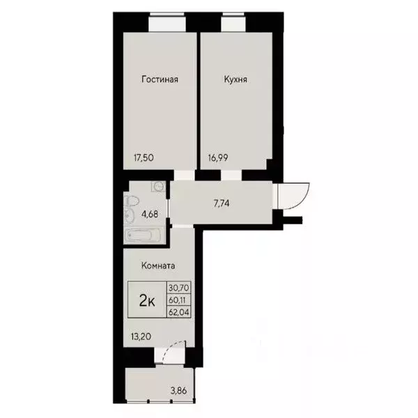 2-к кв. Красноярский край, Красноярск ул. Елены Стасовой, 80 (62.5 м) - Фото 1