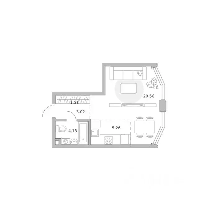 1-к кв. Москва ул. Народного Ополчения, 34С4 (34.48 м) - Фото 1