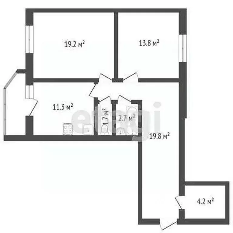 2-к кв. Вологодская область, Вологда ул. Гагарина, 80Ак4 (74.0 м) - Фото 1