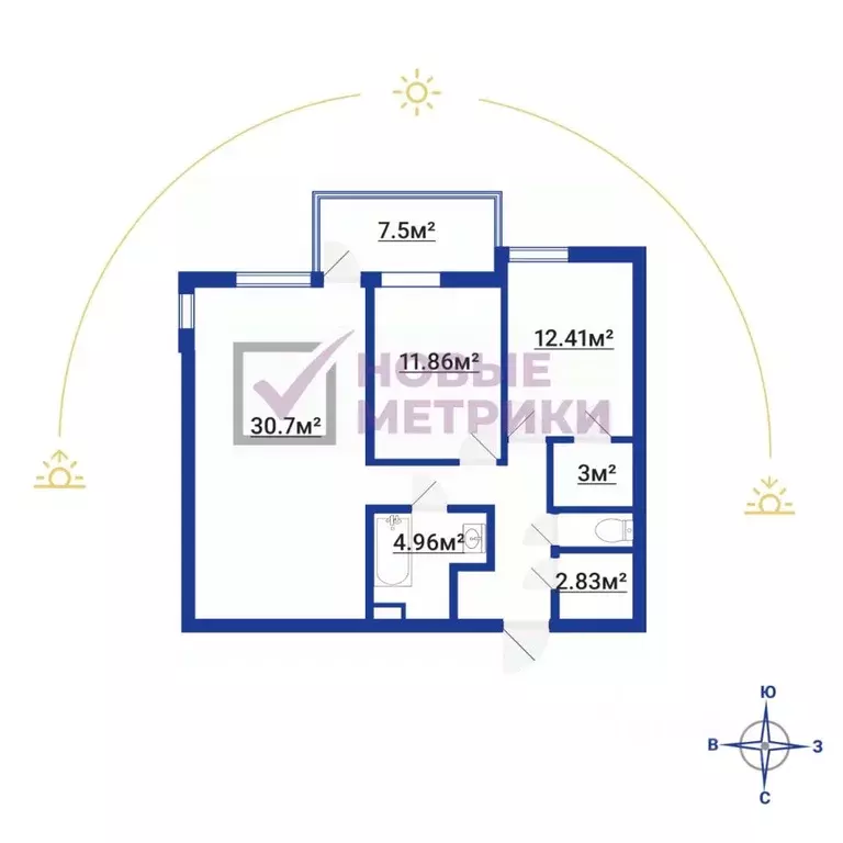 2-к кв. Санкт-Петербург Барочная ул., 12 (75.0 м) - Фото 2