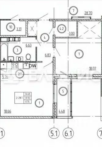 2-к кв. Карелия, Петрозаводск ул. Оборонная, 11 (58.9 м) - Фото 2