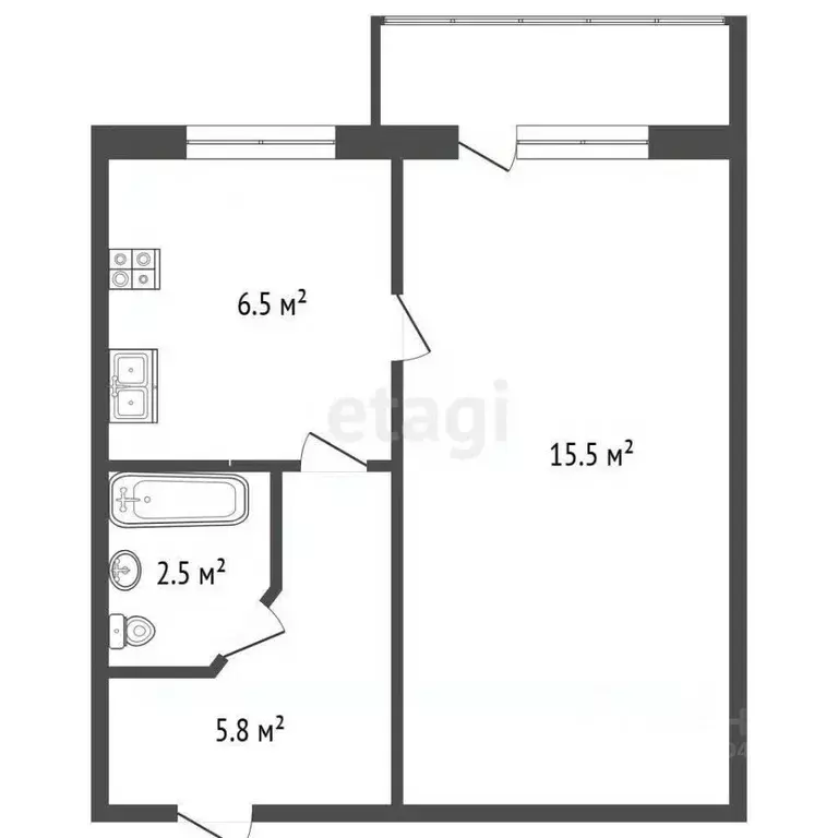 1-к кв. Крым, Судак ул. Ленина, 61 (32.9 м) - Фото 2