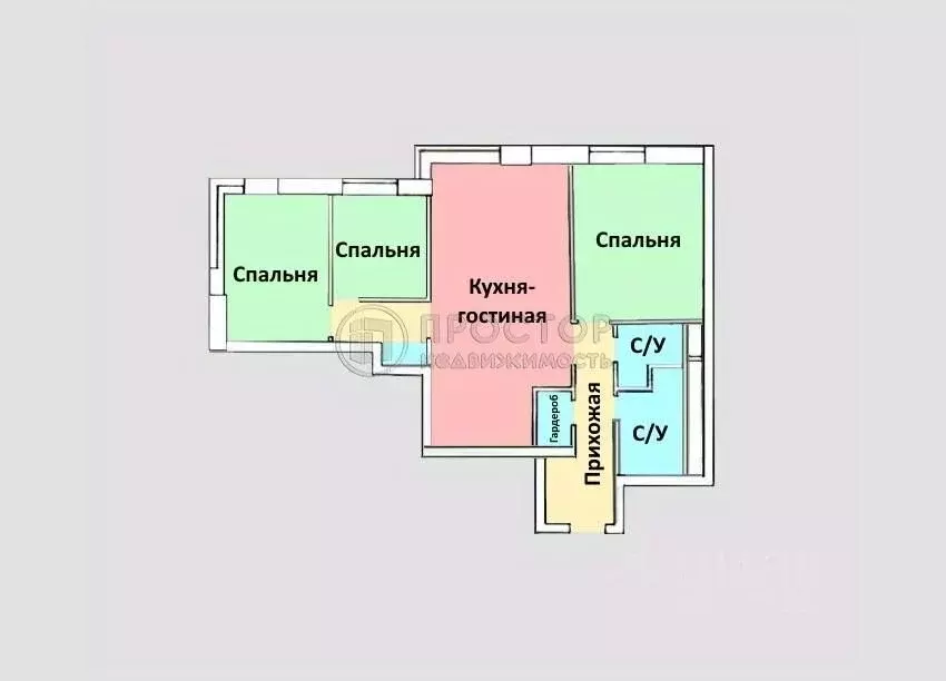 3-к кв. Московская область, Ленинский городской округ, Бутово пгт ... - Фото 2