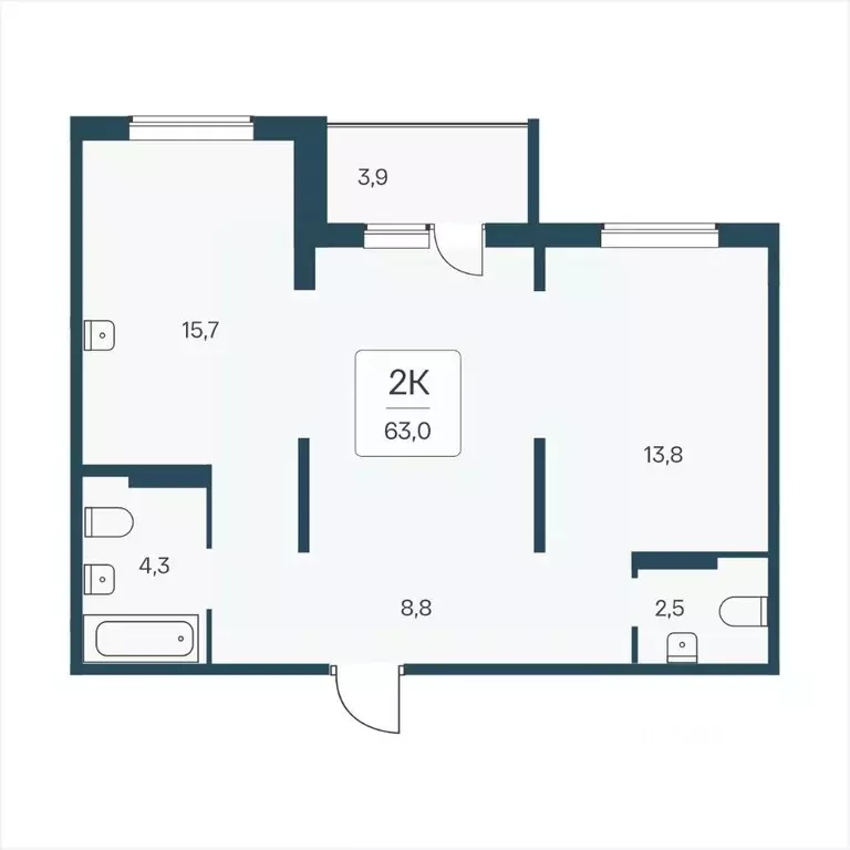 2-к кв. Новосибирская область, Новосибирск Кедровая ул., 80/3 (63.0 м) - Фото 0