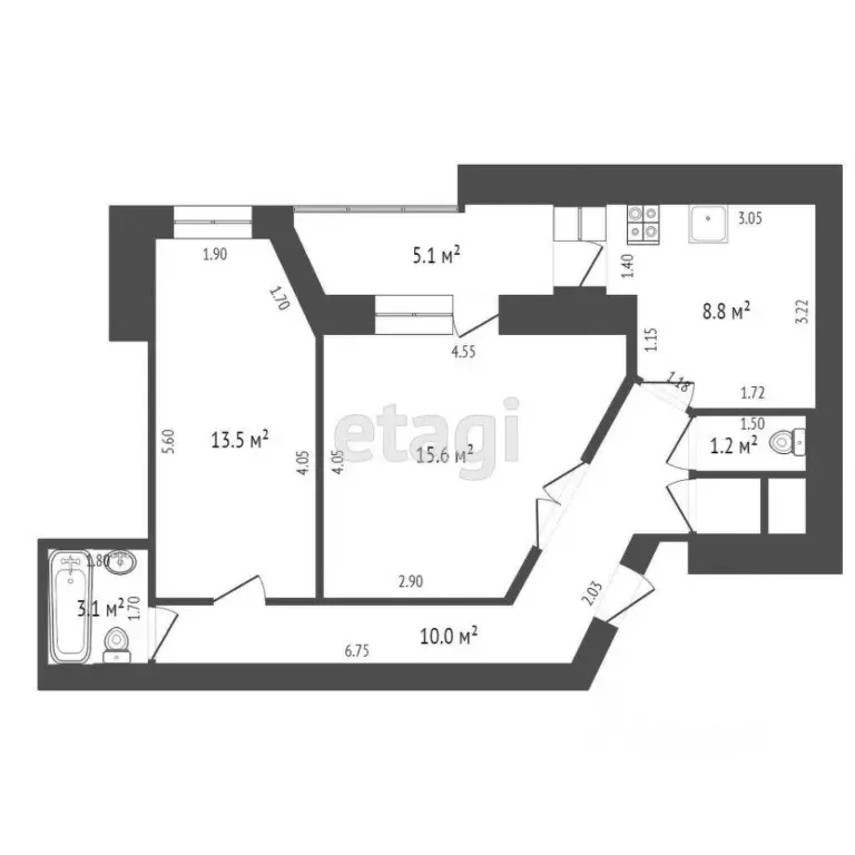 2-к кв. Ростовская область, Ростов-на-Дону ул. Максима Горького, 104 ... - Фото 1