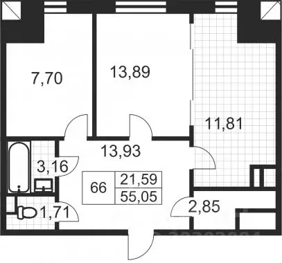 1-к кв. Санкт-Петербург Звенигородская ул., 7к2 (58.7 м) - Фото 0