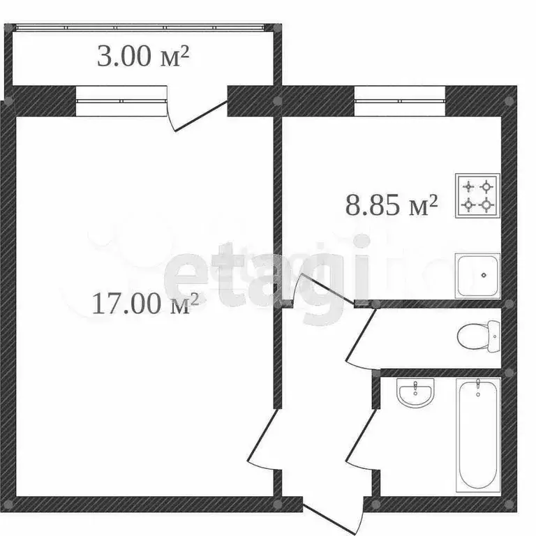 1-к. квартира, 33,9 м, 10/10 эт. - Фото 0