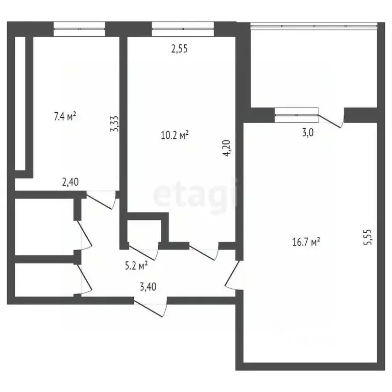 2-к кв. Кемеровская область, Кемерово ул. Марковцева, 18 (43.0 м) - Фото 1