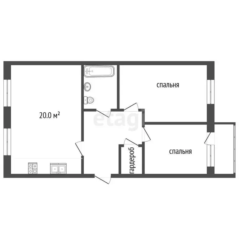 3-комнатная квартира: Ухта, проспект Космонавтов, 23 (59.2 м) - Фото 1