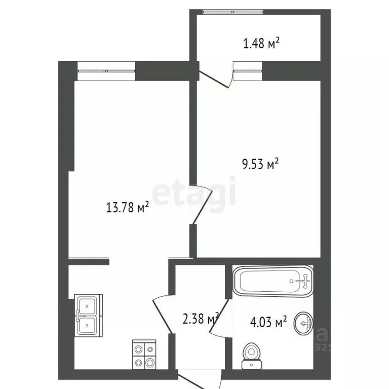 1-к кв. Крым, Симферополь ул. Бородина (31.2 м) - Фото 1