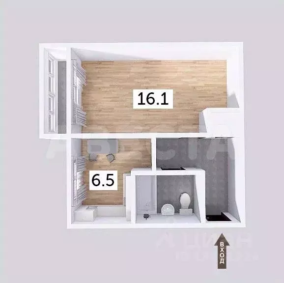 1-к кв. Омская область, Омск Привокзальный мкр, ул. Артема Избышева, ... - Фото 2