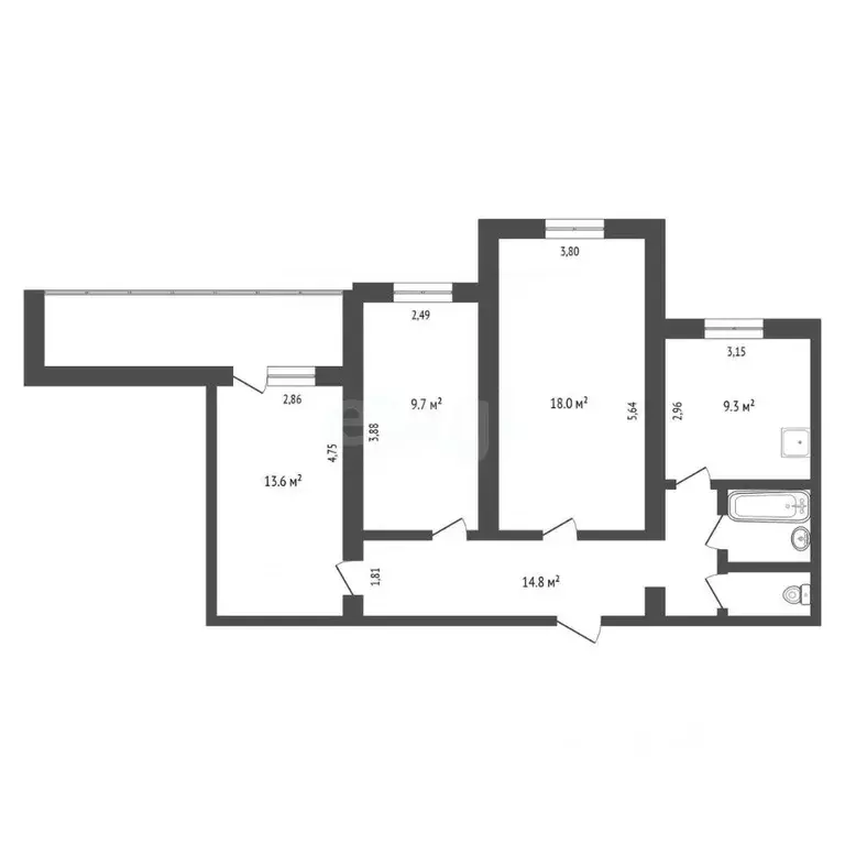 3-к кв. Амурская область, Благовещенск пос. Астрахановка, пер. ... - Фото 1