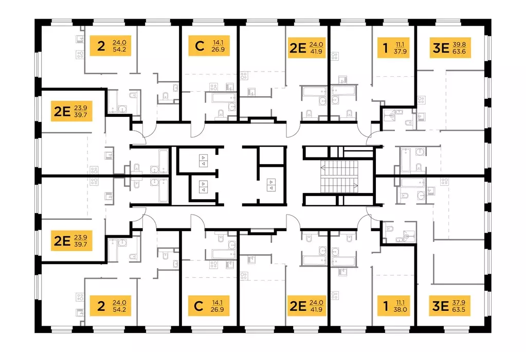 1-к кв. Московская область, Мытищи Белый Град жилой комплекс (41.9 м) - Фото 2