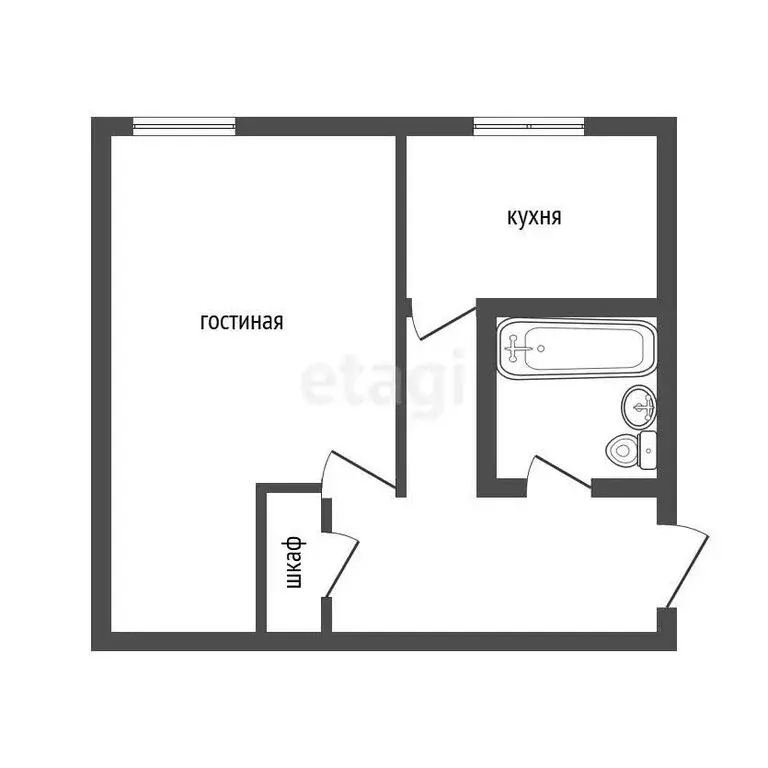 1-комнатная квартира: Ангарск, 179-й квартал, 6 (30 м) - Фото 0