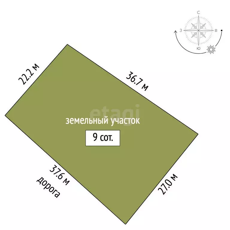 Участок в Малореченское, Подгорная улица (9 м) - Фото 1