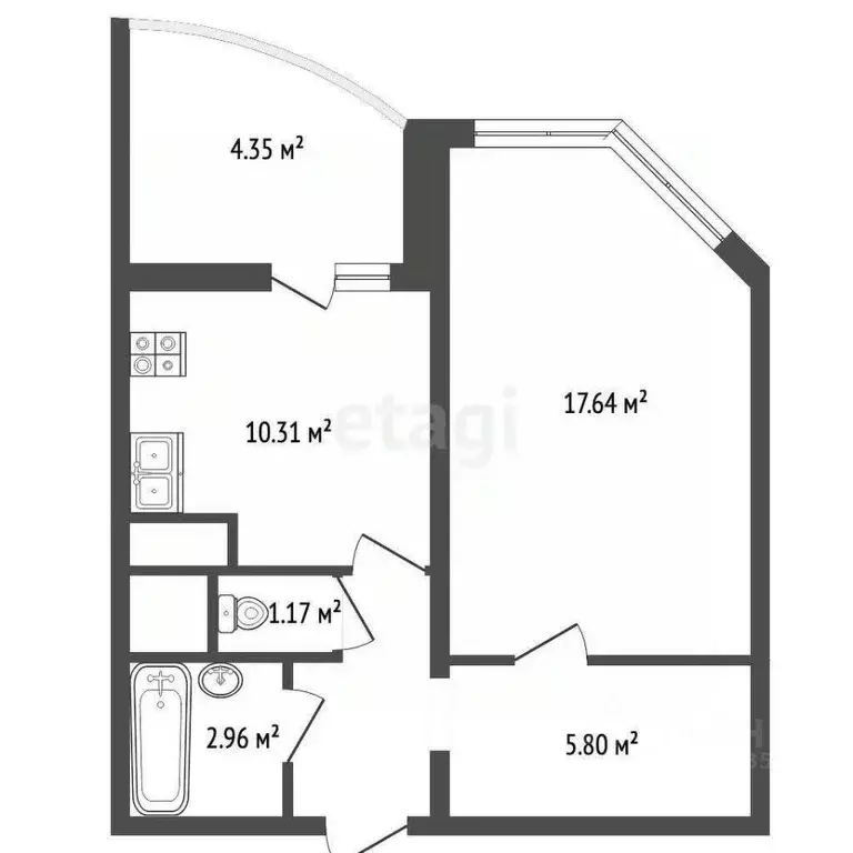 1-к кв. Москва Маломосковская ул., 21К2 (41.5 м) - Фото 1