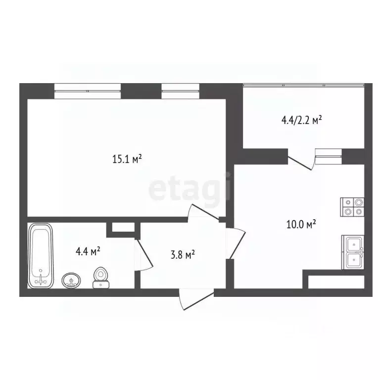 1-к кв. Костромская область, Кострома Магистральная ул., 73 (35.5 м) - Фото 2