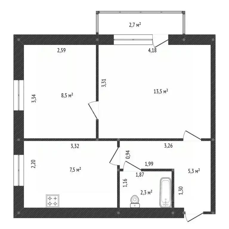 2-к кв. Башкортостан, Уфа ул. Ленина, 59 (38.2 м) - Фото 2