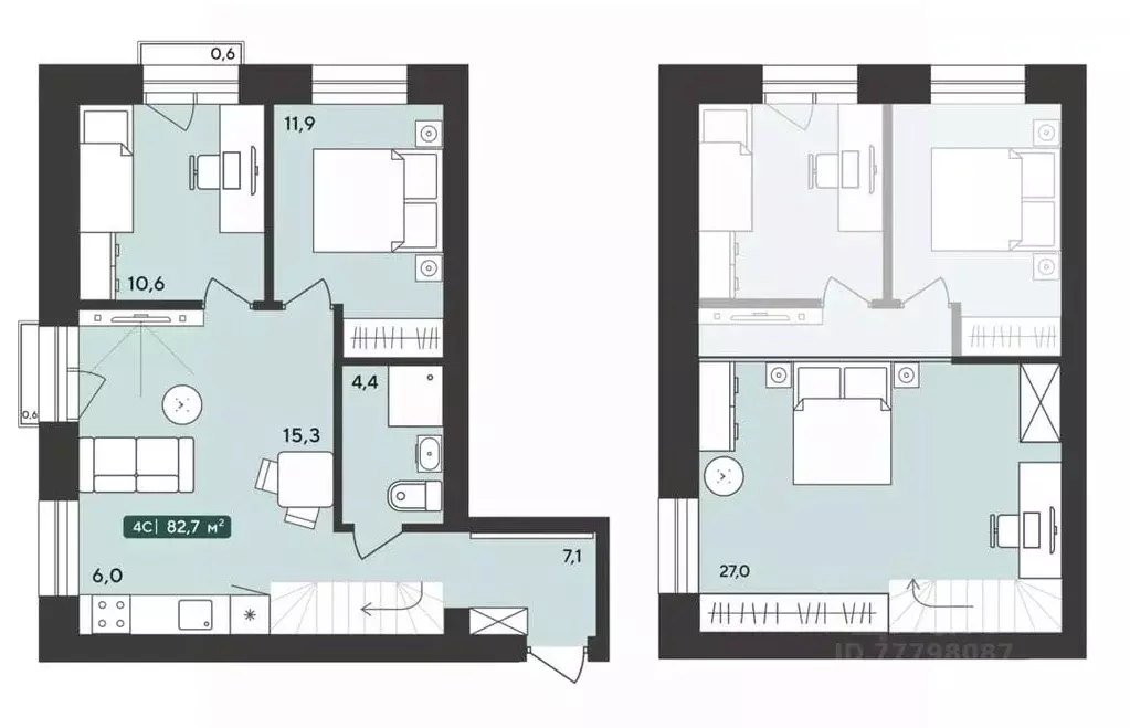4-к кв. Новосибирская область, Мошковский район, пос. Октябрьский ... - Фото 1