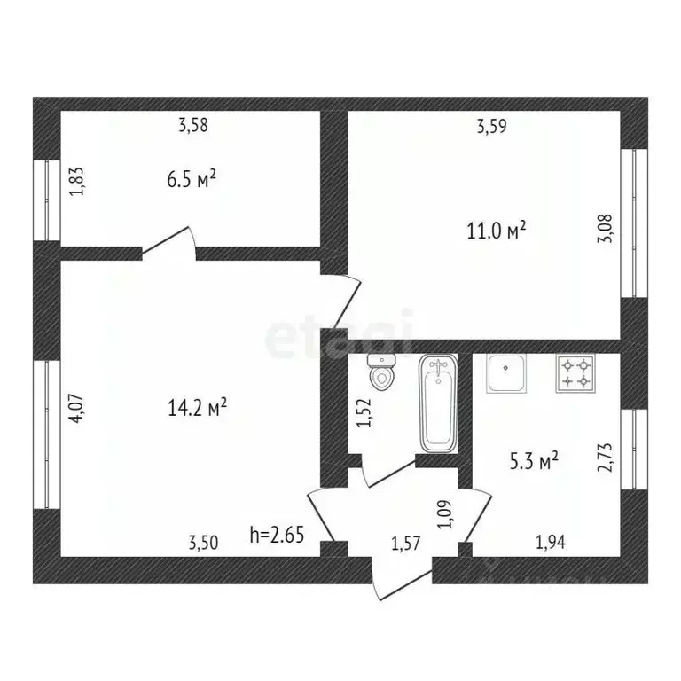 3-к кв. Амурская область, Благовещенск городской округ, с. Белогорье ... - Фото 2