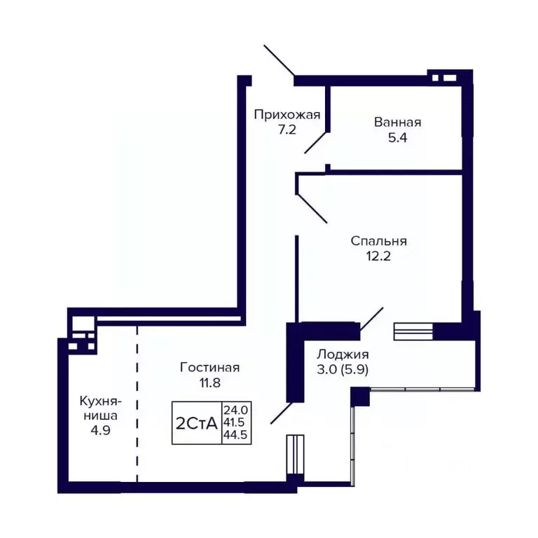 2-к кв. Новосибирская область, Новосибирск ул. Коминтерна, 1с (44.5 м) - Фото 0