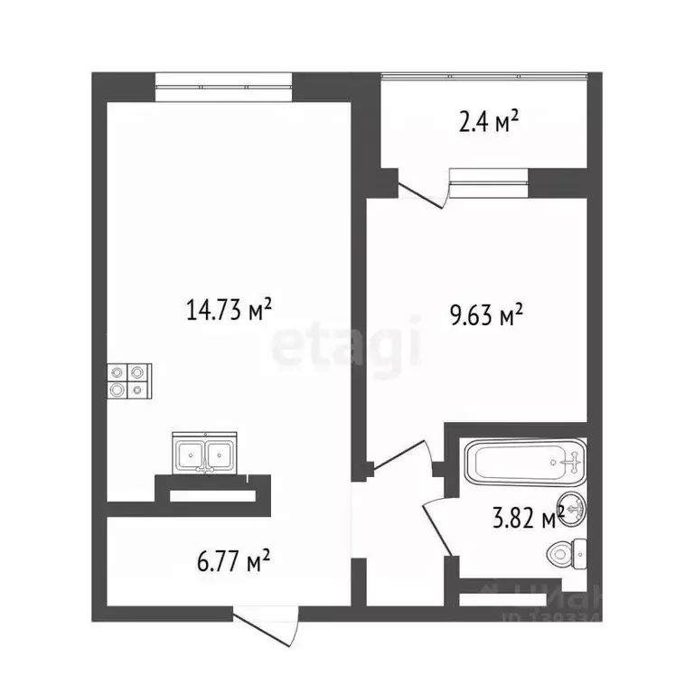 1-к кв. Тюменская область, Тюмень ул. Анатолия Клиндюка, 4к1 (38.0 м) - Фото 2