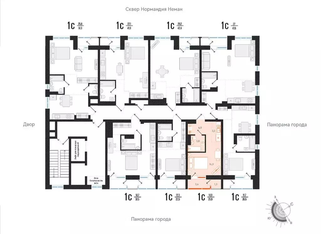 1-комнатная квартира: Новосибирск, улица Аэропорт, 49/2 (25.7 м) - Фото 1