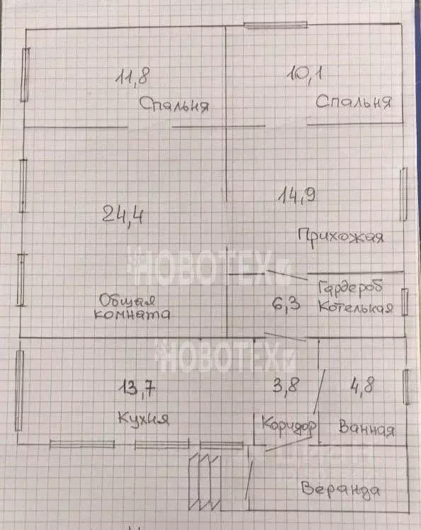 Дом в Краснодарский край, Апшеронск ул. Котовского, 20 (90 м) - Фото 2