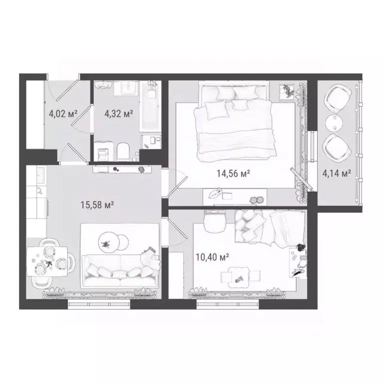 3-к кв. Томская область, Томск ул. Войкова, 51с7 (53.02 м) - Фото 0