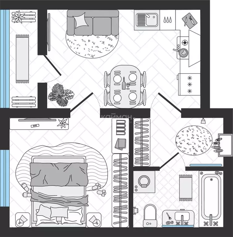 1-к кв. Санкт-Петербург ул. Дыбенко, 5к1 (33.8 м) - Фото 2