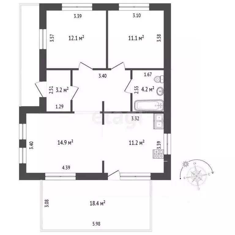 Дом в Вологодская область, пос. Майский проезд 9-й Зеленый, 13 (87 м) - Фото 2