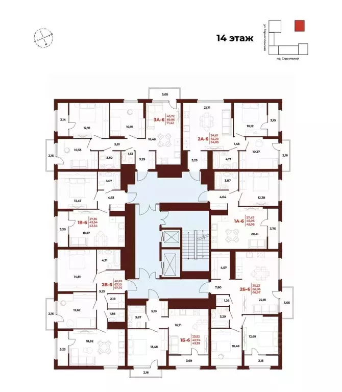 1-к кв. Пензенская область, Пенза Арбери жилой комплекс (43.54 м) - Фото 2