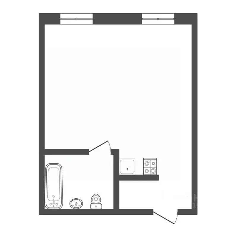 Студия Тюменская область, Тюмень ул. Демьяна Бедного, 83к1 (28.2 м) - Фото 2