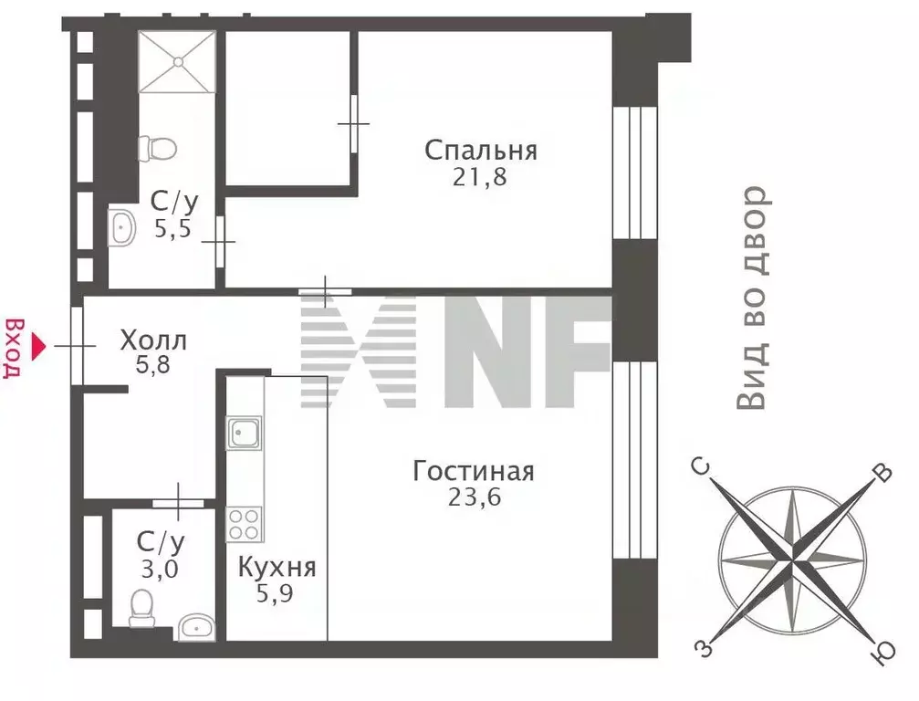 2-к кв. Москва Мосфильмовская ул., 1к5 (65.6 м) - Фото 2