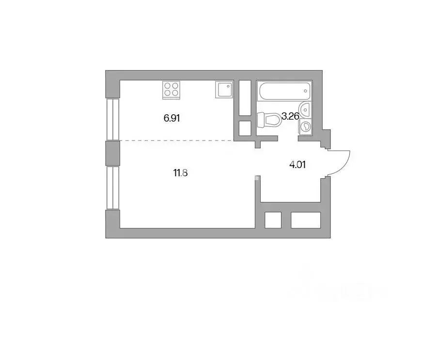 Квартира-студия: Красногорск, Александровская улица, 3 (25.98 м) - Фото 2