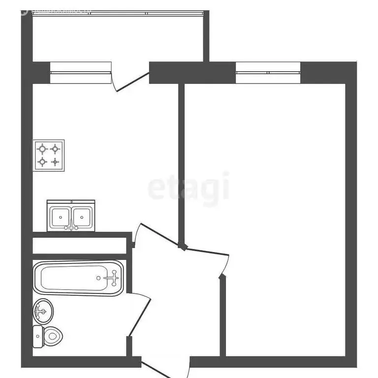 1-комнатная квартира: Кудрово, проспект Строителей, 18 (35 м) - Фото 1