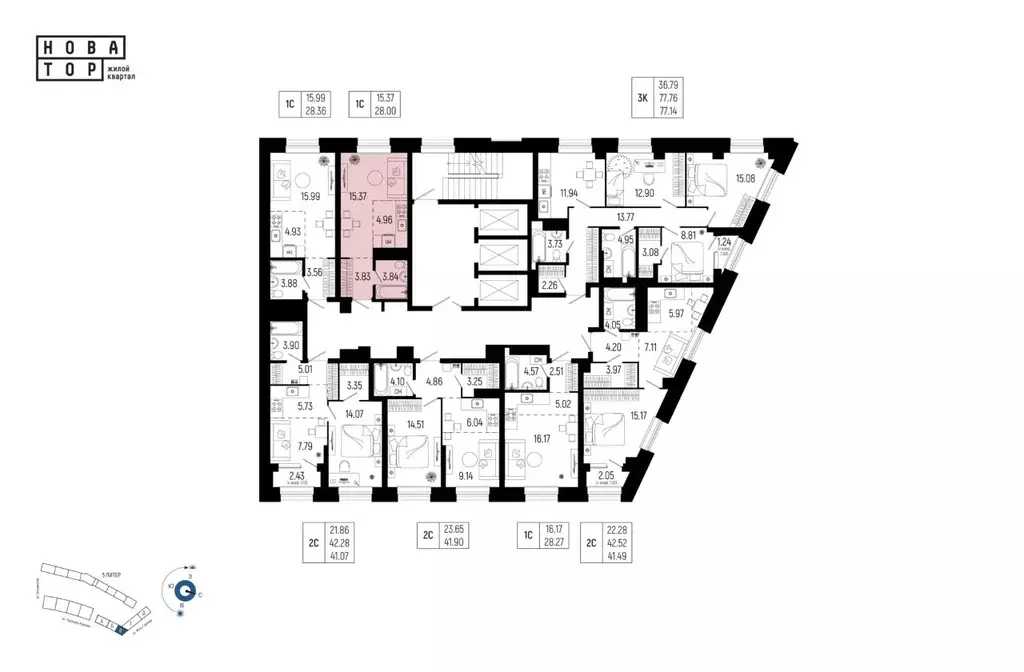 1-к кв. Башкортостан, Уфа Глумилино-1 мкр, Новатор жилой комплекс ... - Фото 1