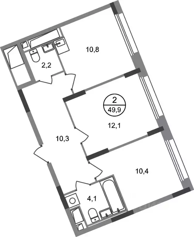 2-к кв. Москва Переделкино Ближнее мкр, 18-й кв-л,  (49.9 м) - Фото 0