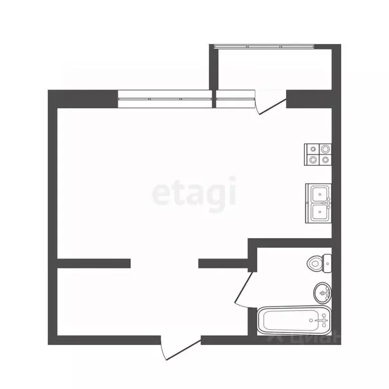 Студия Москва ул. Харлампиева, 22к2 (26.0 м) - Фото 2