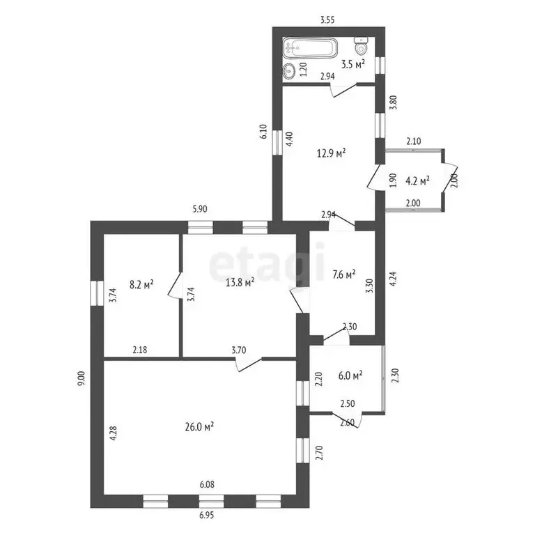 Дом в Ростовская область, станица Егорлыкская (83 м) - Фото 1