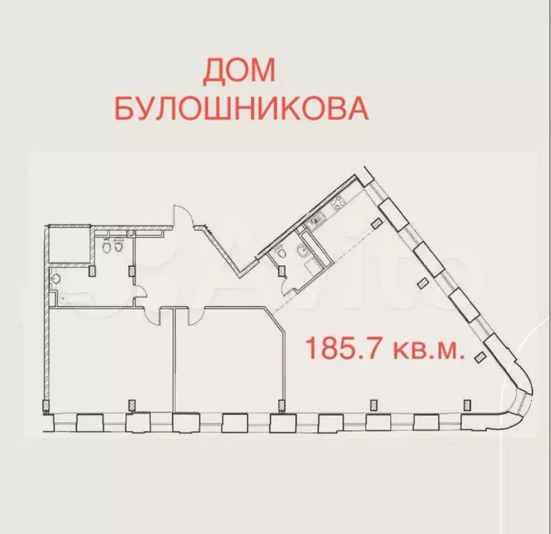 3-к. квартира, 185,7 м, 4/4 эт. - Фото 0