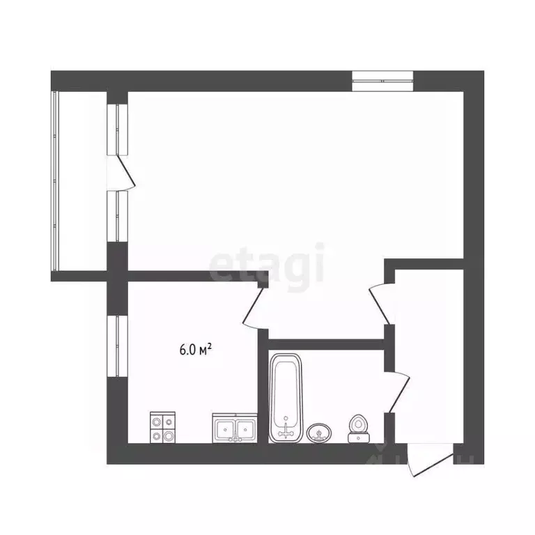 1-к кв. Тюменская область, Тюмень Севастопольская ул., 35 (30.7 м) - Фото 1