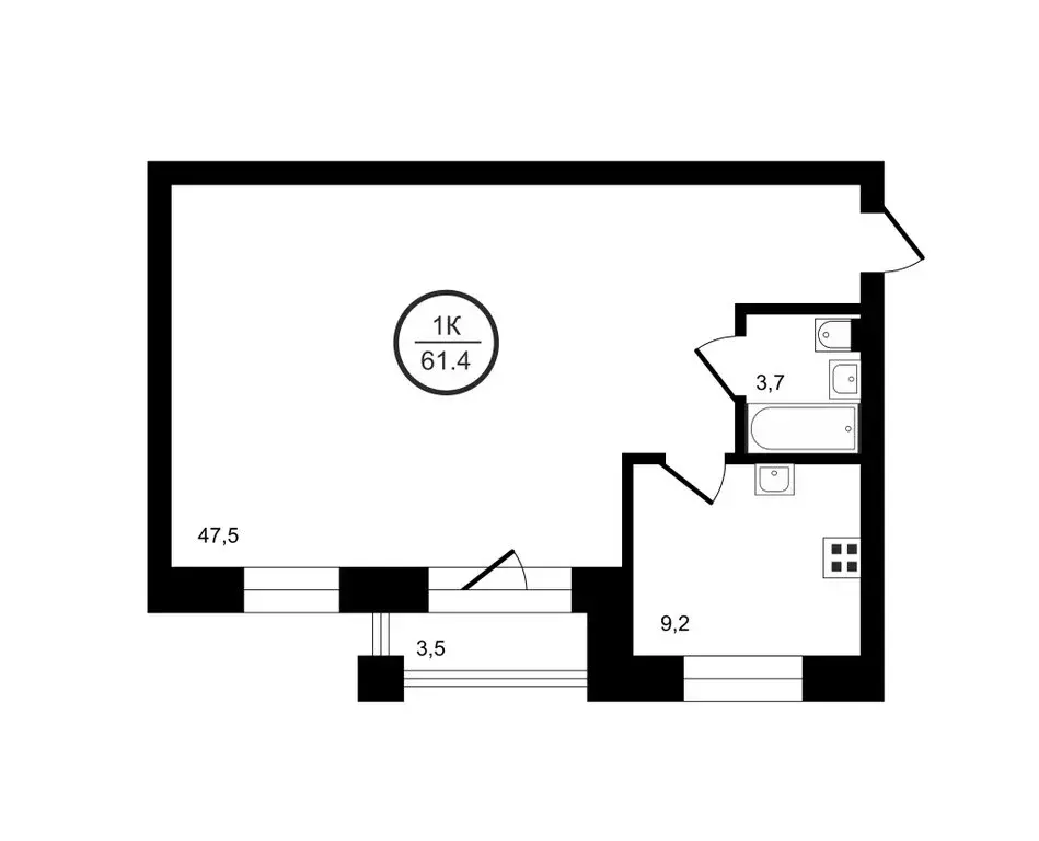 Квартира-студия: Владимир, улица Красная Горка, 26 (61.4 м) - Фото 2