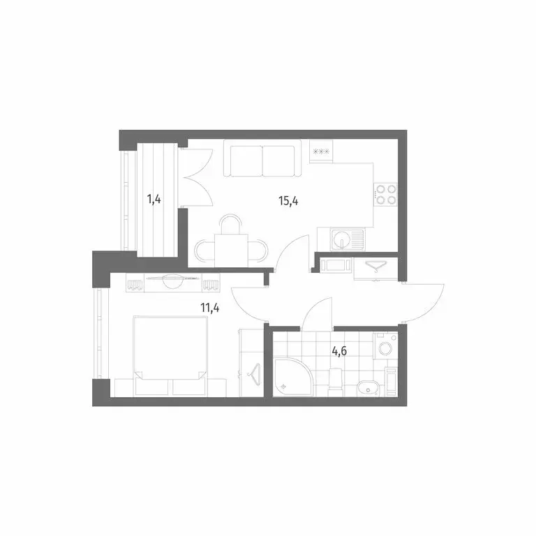 1-комнатная квартира: Новоселье, бульвар Белых Ночей, 3 (37.4 м) - Фото 1