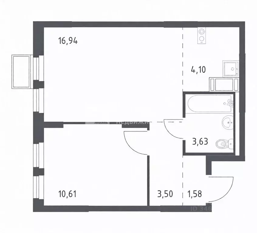 1-к кв. Московская область, Ленинский городской округ, д. Коробово ул. ... - Фото 2