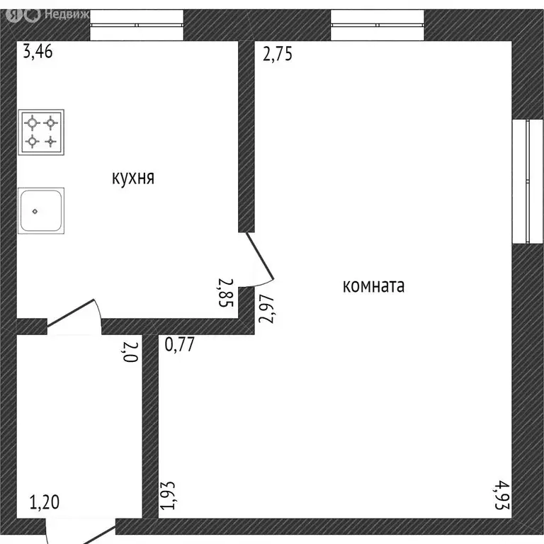 1-комнатная квартира: Ишим, улица Луначарского, 83 (33.4 м) - Фото 1