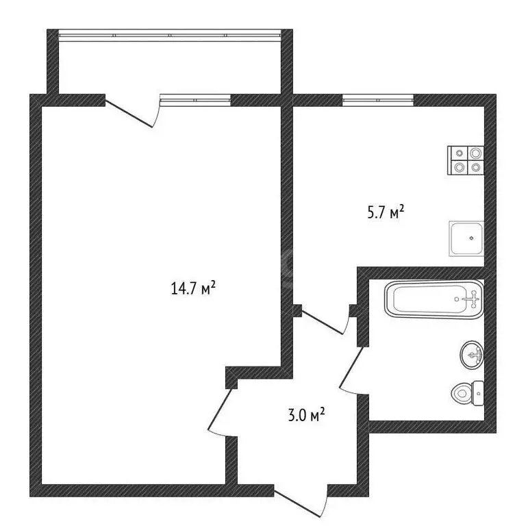 1-комнатная квартира: Черкесск, Пятигорское шоссе, 3А (26.6 м) - Фото 2