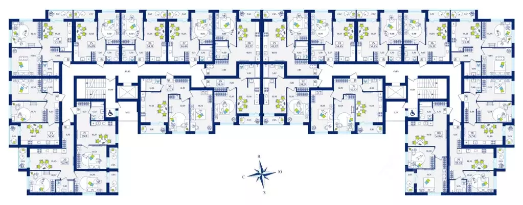 2-к кв. Калининградская область, Зеленоградск  (54.41 м) - Фото 2