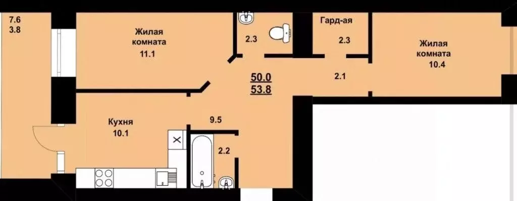 2-к кв. Амурская область, Благовещенский район, с. Чигири ул. ... - Фото 2
