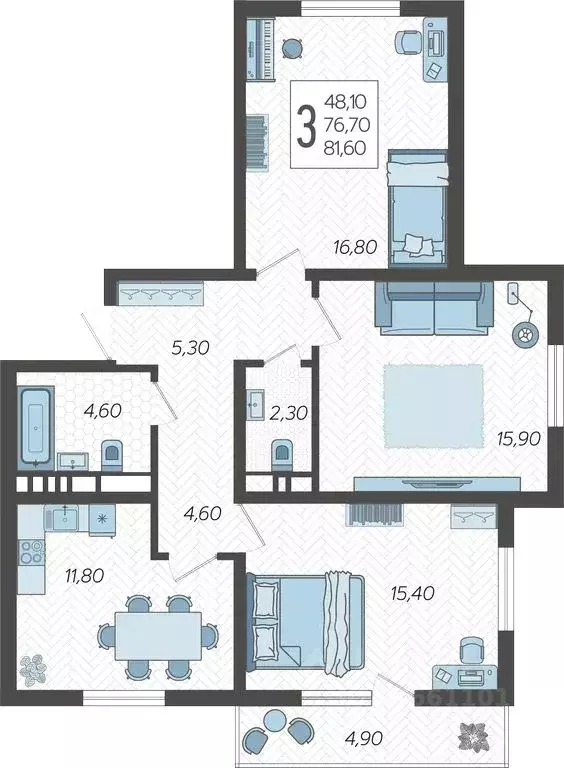 3-к кв. Краснодарский край, Сочи городской округ, с. Раздольное ул. ... - Фото 0